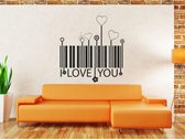 Muursticker - Love You - 50x50 - Zwart