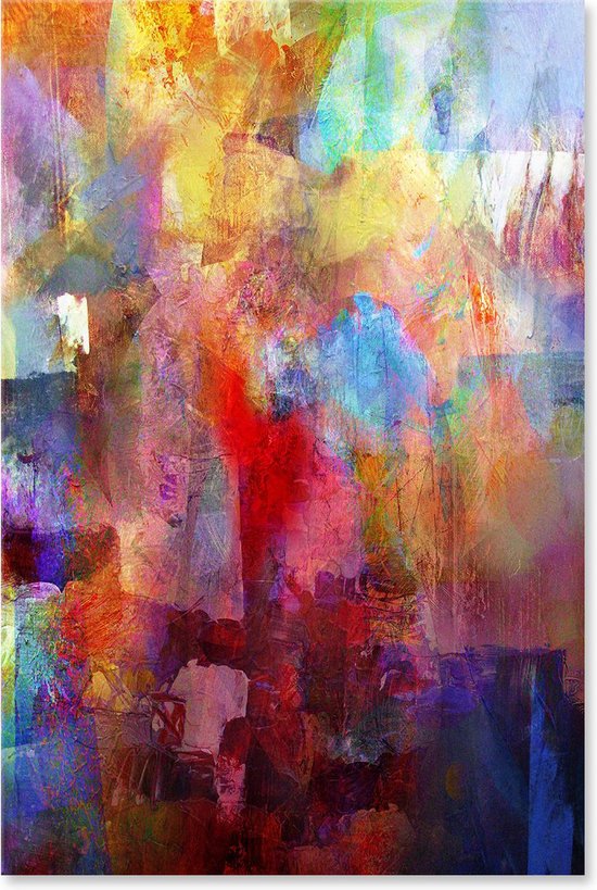 Ongekend bol.com | Abstract - Kleurrijk - Schilderij op Canvas ZV-02