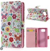 Samsung Galaxy Alpha bloemen agenda wallet hoesje