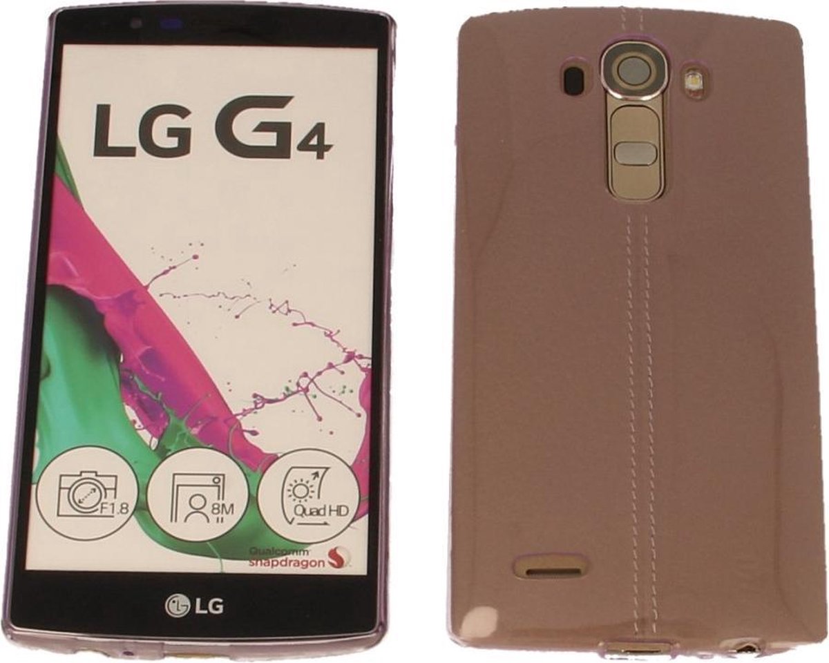 LG G4 Ultra Thin Matte Soft Back Skin case Transparant Paars Purple
