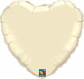 Folie ballon ivoor wit hart 45 cm