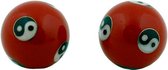 Boules méridiennes Yin Yang rouge - 3,5 cm (2 pièces) - S