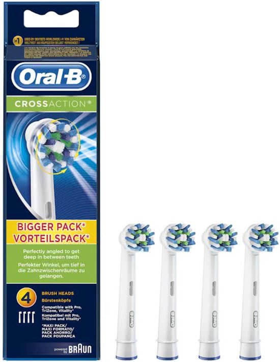 bol.com | Originele Goedkope 4-Pack Oral B Cross Action Opzetborstels  Opzetstukjes | Aanbieding...