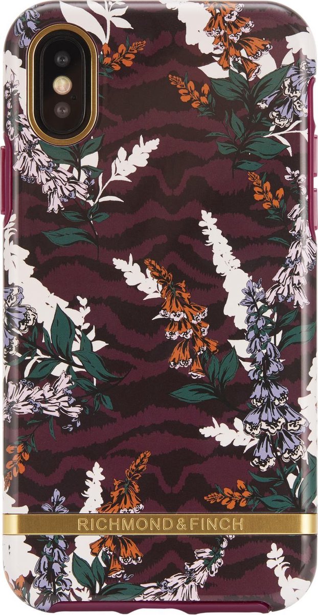 Richmond & Finch Bloemen Zebra hoesje geschikt voor iPhone X Case - Floral Zebra