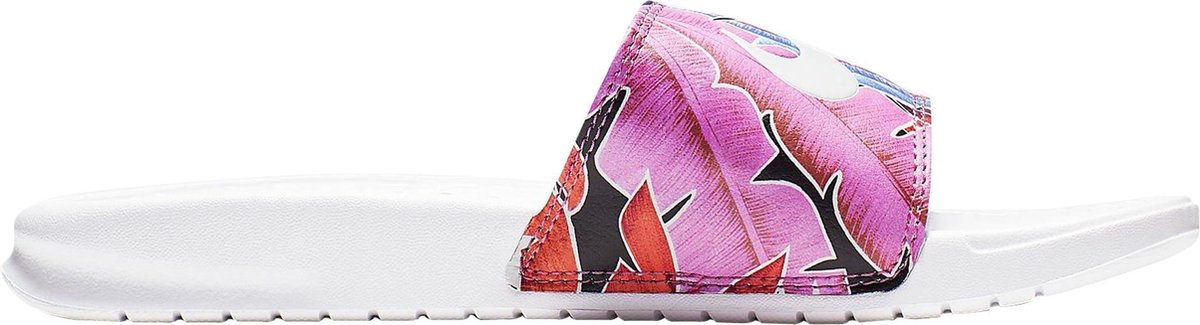 Nike Benassi JDI Floral Slippers - Maat 38 - Vrouwen - wit/roze/blauw |  bol.com