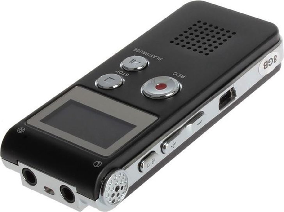 Voice recorder 8GB Digitale spraakrecorder Grijs klein
