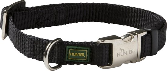Hunter Klikhalsband Alu Nylon Soft - Zwart - Maat M/40-55 x 2 cm