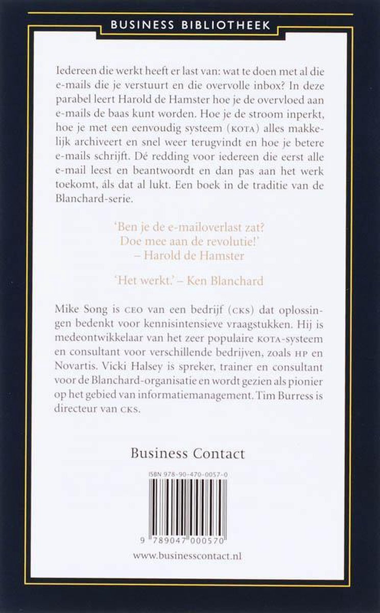 Je e-mail de baas - back cover