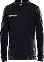 Craft Squad Jersey Solid LS Shirt Junior Sportshirt - Maat 122  - Unisex - zwart/wit Maat 122/128