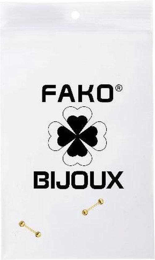 Fako Bijoux® - Barbell Piercing - 12mm - Goudkleurig - 2 Stuks - Fako Bijoux®