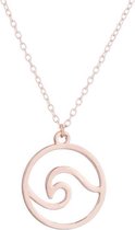 24/7 Jewelry Collection Golf Ketting - Golven - Cirkel - Rosé Goudkleurig