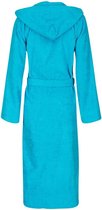 Unisex badjas aquablauw - badstof katoen - sauna badjas capuchon - maat 2XL