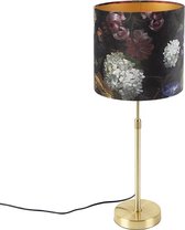 QAZQA parte - Klassieke Tafellamp met kap - 1 lichts - H 740 mm - Multicolor - Woonkamer | Slaapkamer | Keuken