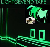 Lichtgevend tape - Glow in the dark tape, fluorescerende tape met continue pijl-afdruk. Zwart en groen, 5 cm x 500 cm.