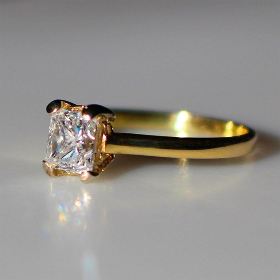 Ring Diamant - Princess-cut geslepen - 1.07 ct. zeer hoge kwaliteit! - CoolDog