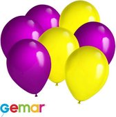 30 ballonnen Paars en Geel (Ook geschikt voor Helium)