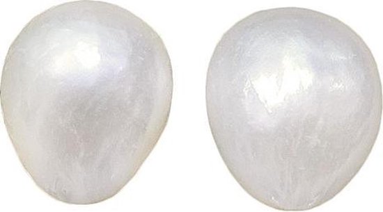 Zoetwater parel oorbellen Small White Baroque Pearl - oorknoppen - echte parels - wit - sterling zilver (925)
