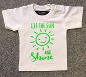 Baby shirt wit met opdruk ''GET THE SUN AND SHINE'' MAAT 68