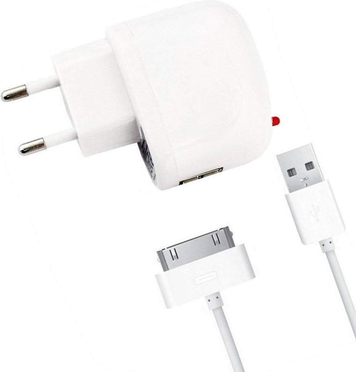 Reislader 1000 mAh geschikt voor voor Apple iPad / iPhone 2G / 3G / 3GS / 4 / 4S / iPod Wit