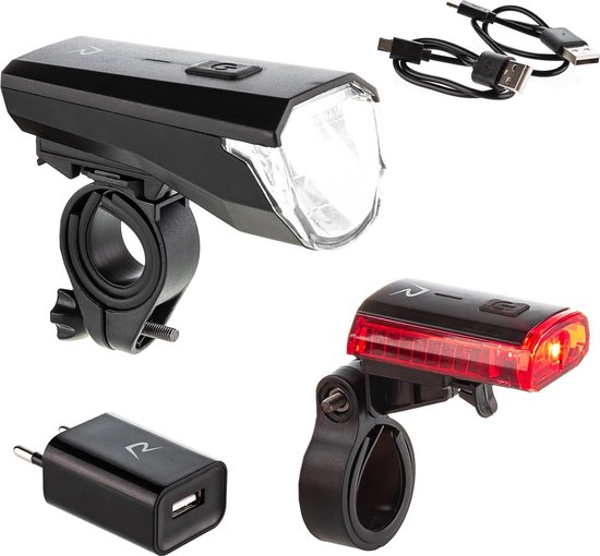 hoofd Avonturier klassiek Rohtar Fietsverlichting set - Oplaadbare USB Fietslamp met Adapter | bol.com