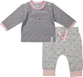 Dirkje Basics Meisjes Set (2delig) Shirt gestreept met Broek Grijs - Maat 50