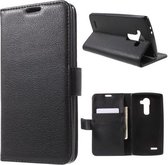 Litchi Cover wallet case cover LG K7 zwart