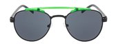 Icon Eyewear  Zonnebril KODIAK - Zwart montuur met neon groen detail - Grijze glazen