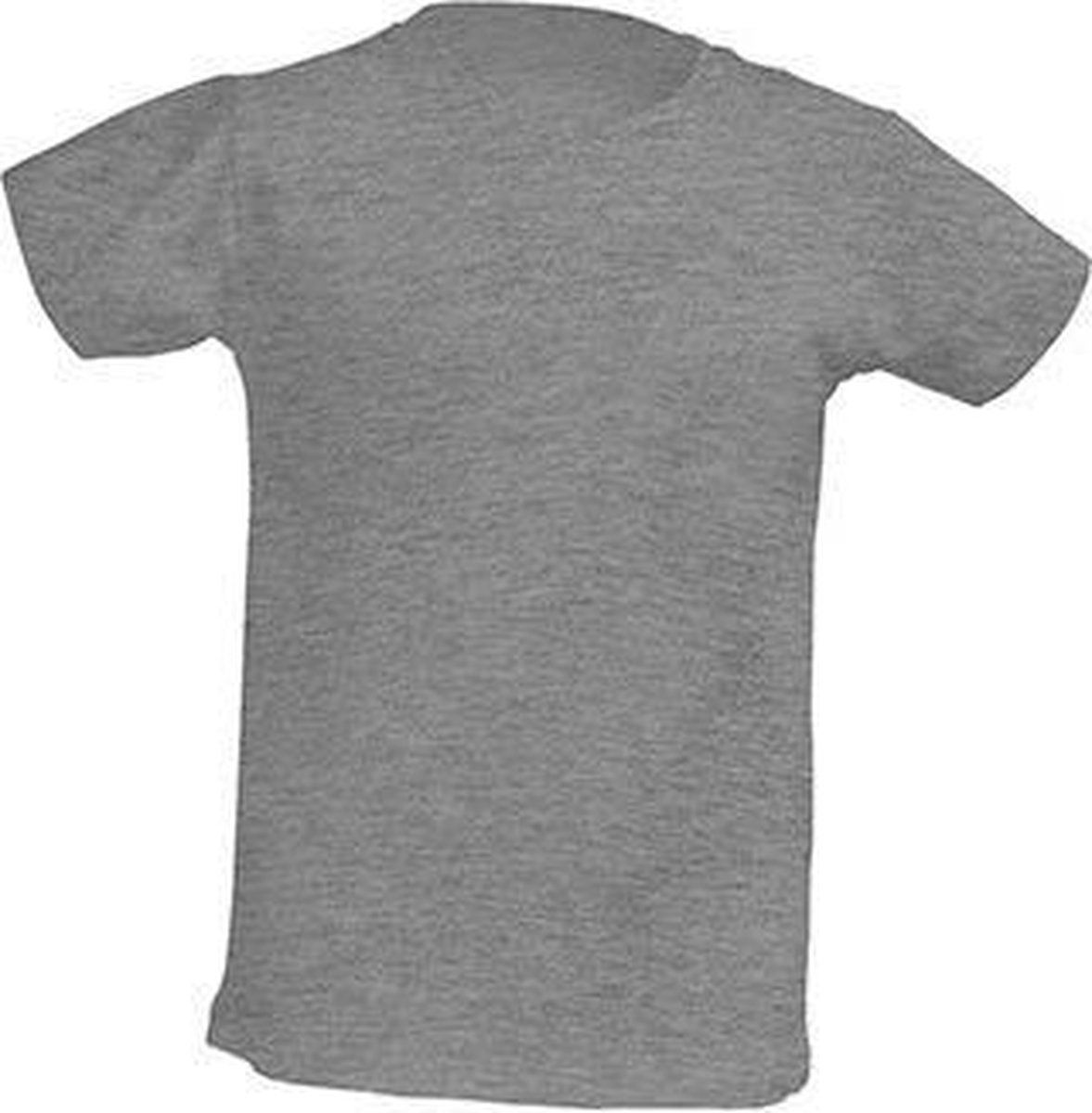 JHK Kinder t-shirt in grey melange maat 5-6 jaar (116) - set van 5 stuks