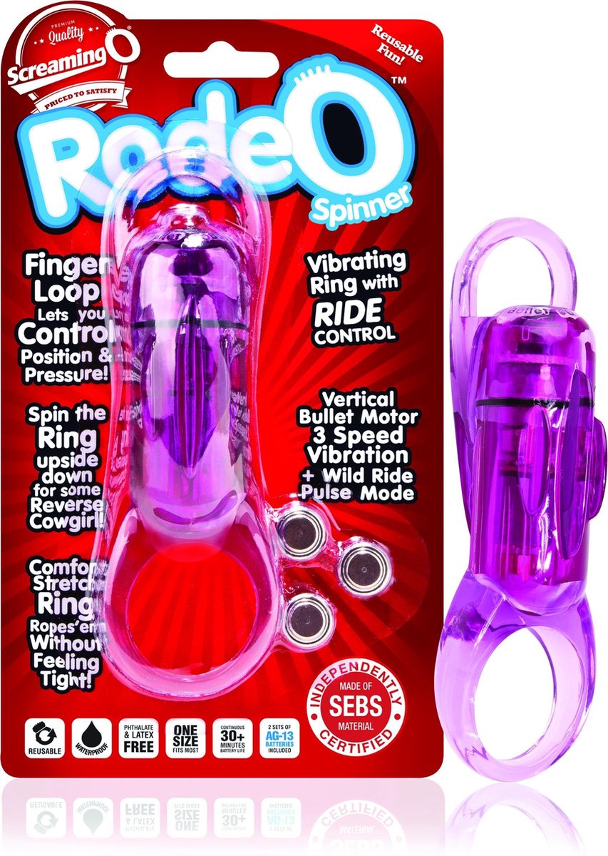 The Screaming O Rodeo Spinner Vibrerende Cockring - Paars