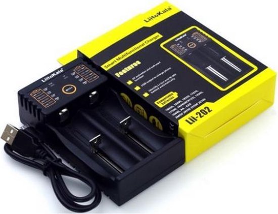LiitoKala |USB batterij-oplader AAA of AA Li-ion NiMH - 2 stuks