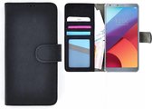 Zwart Wallet Bookcase Portemonnee Hoesje LG G6