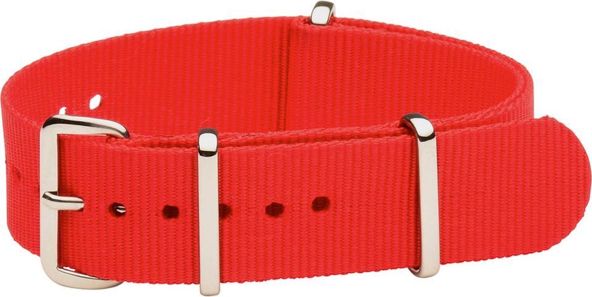 Premium Red Nato strap 18mm - Horlogeband Rood