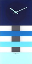 NeXtime klok 2855bl Bold Stripes, 38x19 cm, Wall, Blue