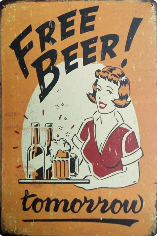Wonderbaar bol.com | Free Beer Tomorrow - Gratis Bier Morgen - METALEN YV-35