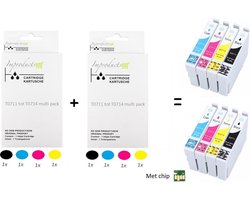 Improducts® Inkt cartridges - Alternatief Epson T0711 T0712 T0713 T0714 T0715 2x set