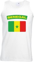 Singlet shirt/ tanktop Senegalese vlag wit heren S