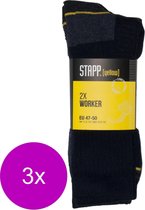 Stapp Yellow Herensok Worker Zwart - Sokken - 3 x 39-42 2-Pack