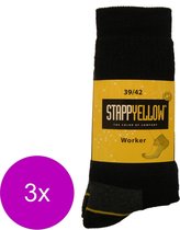 Stapp Yellow Herensok Worker Zwart - Sokken - 3 x 43-46 2-Pack