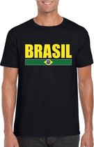 Zwart/ geel Brazilie supporter t-shirt voor heren XL