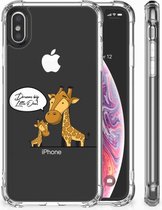 Geschikt voor iPhoneXs | X/10 Shockproof Siliconen Hoesje Giraffe