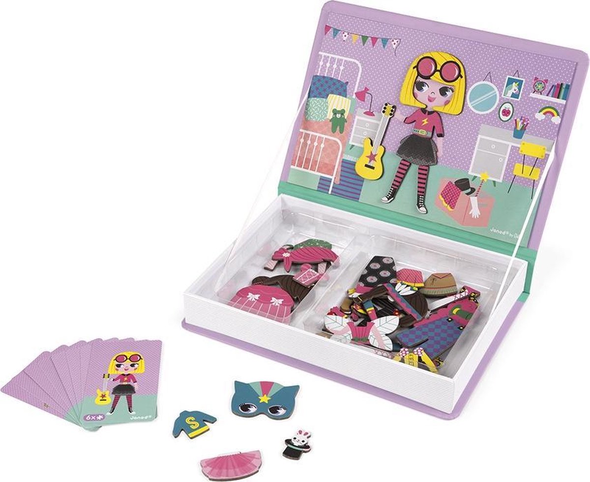 Janod - Magnetibook - Verkleedfeest Meisjes - Magneetboek Speelset — afbeelding 2