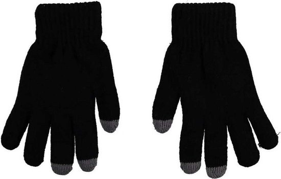 Thermo handschoenen voor dames zwart met touch tip - Wintersport kleding - Thermokleding - Smartphone compatible - Touch handschoen - Touchscreen vinger