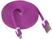 Micro USB Kabel Datacable 3 meter Universeel Paars Purple