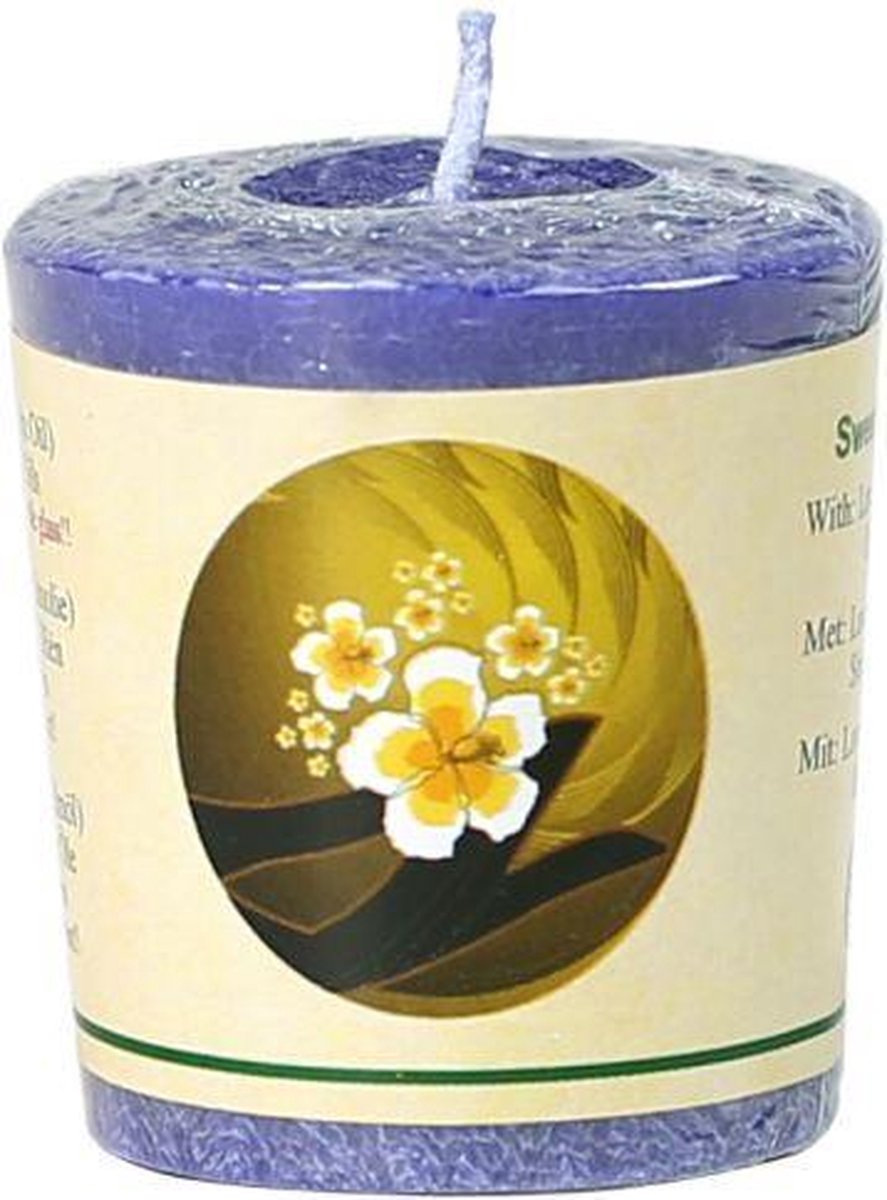 Goedkoopste Chill-out geurkaars Sweet Dreams stearine - Stearine - 4.5x4 - Blauw (3 stuks