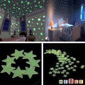 Sterrenhemel slaapkamer 100 stuks - Glow in the dark sterren stickers - Heble