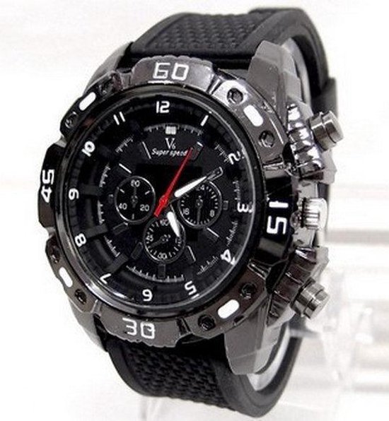 Stoer V6 heren Horloge zwart Horloge 45mm | bol