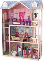 KidKraft My Dreamy Dollhouse - Houten poppenhuis voor poppen van 30cm met 14-delige accessoireset