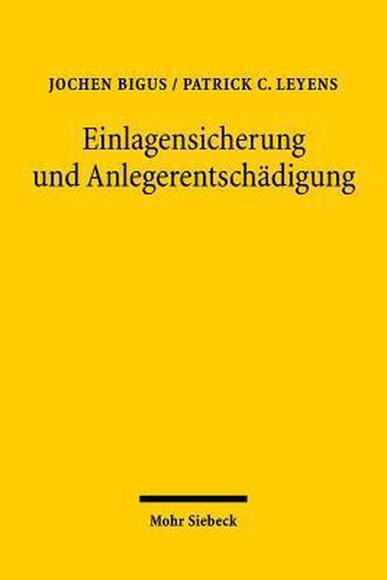 Einlagensicherung und Anlegerentschädigung - cover