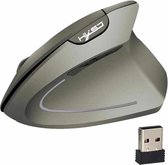 HXSJ T24 6 knoppen 2400 DPI 2.4G draadloze verticale ergonomische muis met USB-ontvanger (grijs)