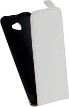 LELYCASE Lederen Flip Case HTC Desire 516 Flipcover Hoesje Wit